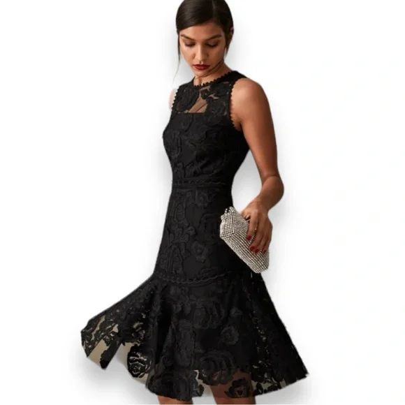 Reiss Dresses Reiss Adia Black Floral Lace Dress Size Poshmark